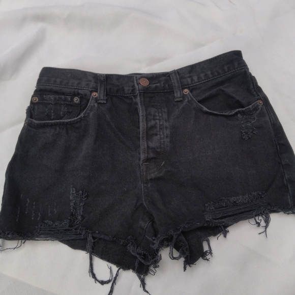 Free People Pants - We The Free People short denim black distressed 28